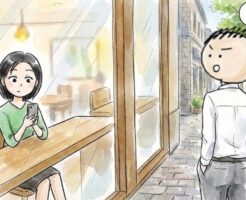 会社の女性をカフェで見かけたので声かけしてみました