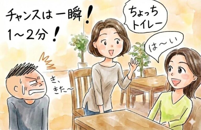 喫茶店のお客さん（隣に座っている女性）に声をかけてみました